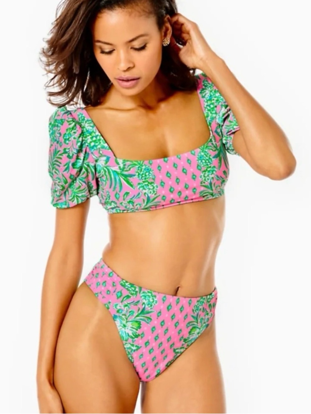 Lilly Pulitzer NWOT Ressina Top Clancy Bottom in Oh Diamond Girl Bikini Set 16